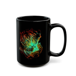 Smokin Tiger Black Mug (11oz, 15oz)-Phoenix Styles