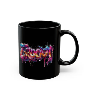 Groovy Black Mug (11oz, 15oz)-Phoenix Styles