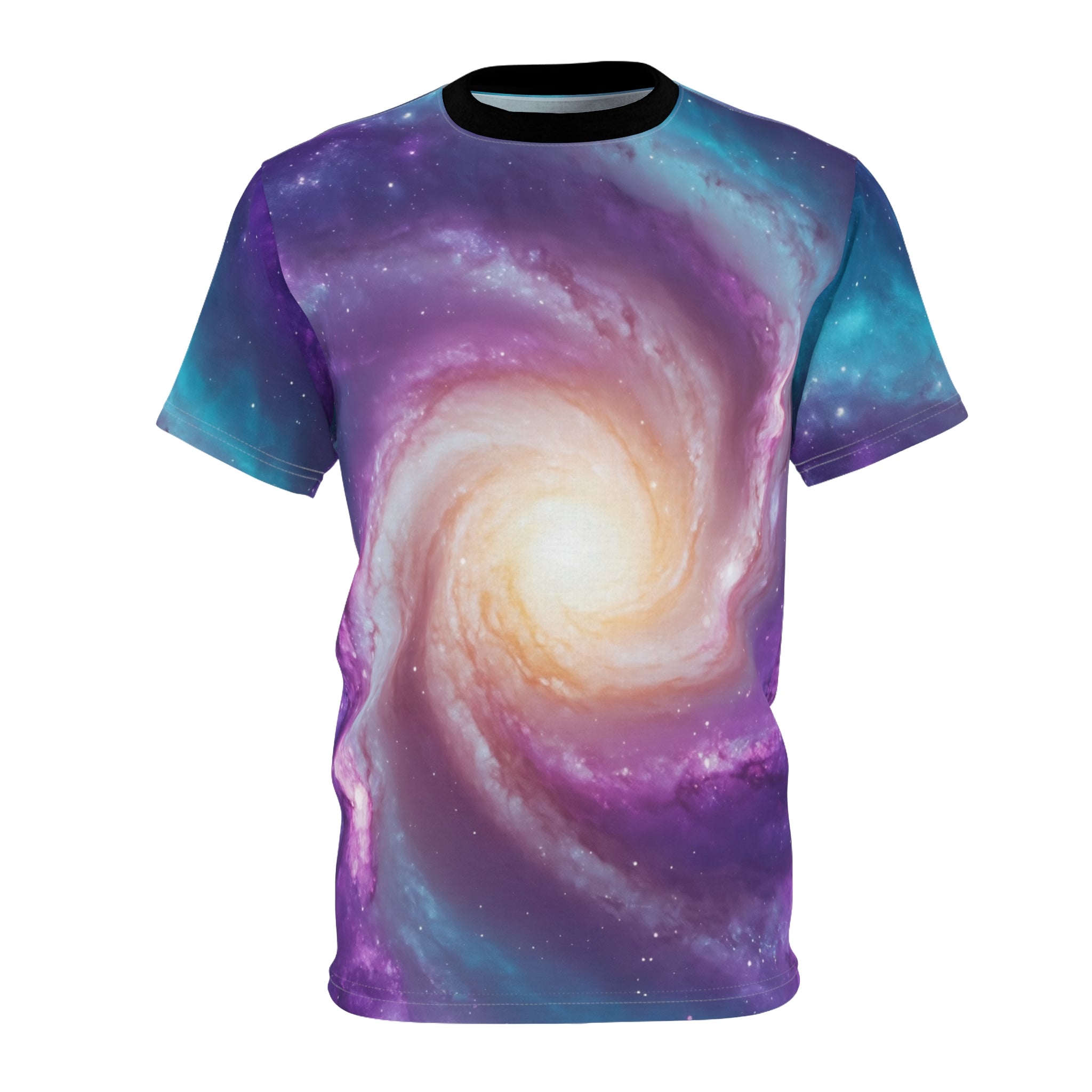 Galaxy Spiral Cut & Sew Tee - Vibrant Cosmic Design