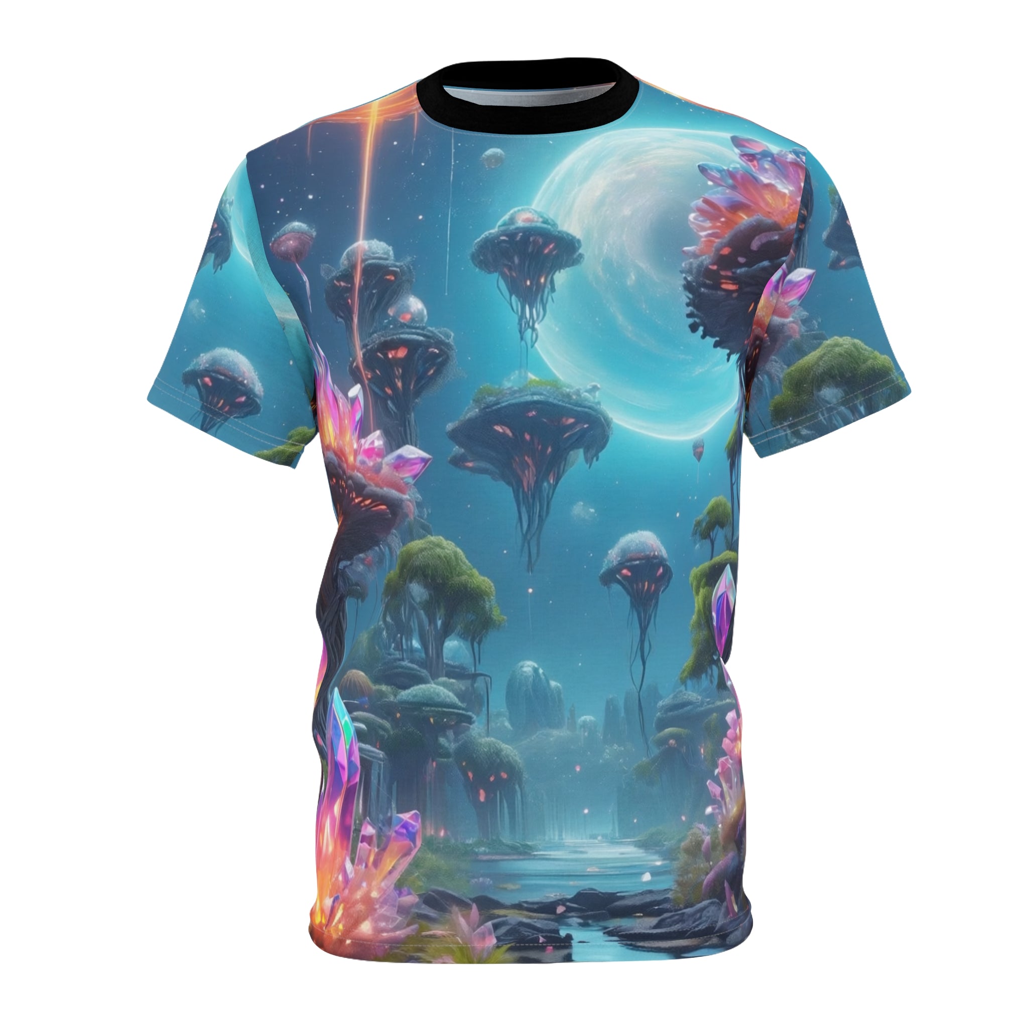 Enchanted Wilderness Tee - Vibrant Nature & Fantasy Cut & Sew Shirt