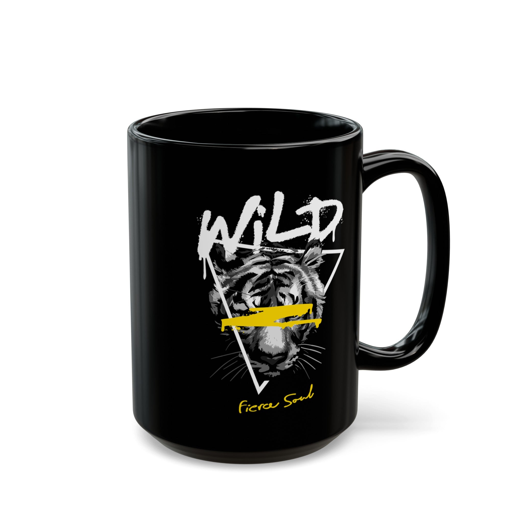 Fierce Soul Black Mug (11oz, 15oz)-Phoenix Styles