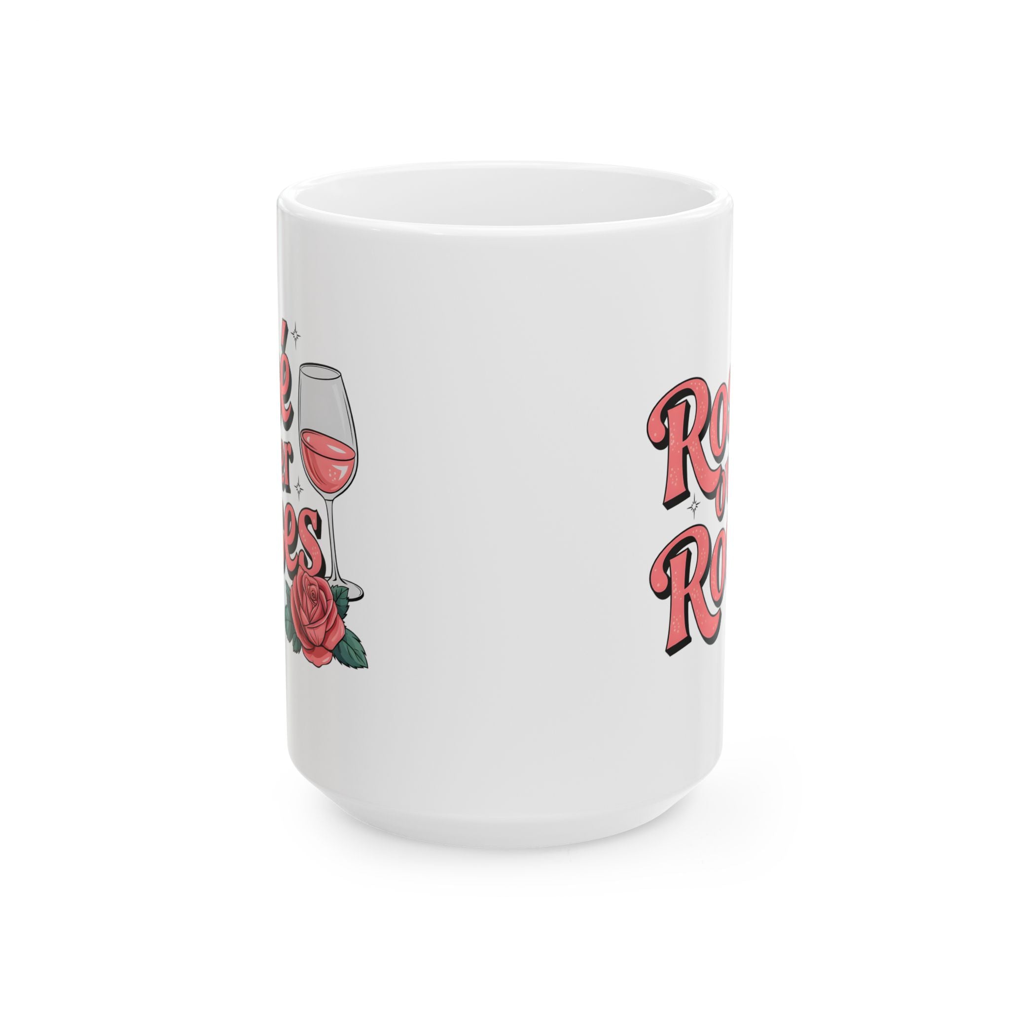 Rose Over Roses Ceramic Mug-Phoenix Styles