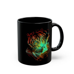 Smokin Tiger Black Mug (11oz, 15oz)-Phoenix Styles