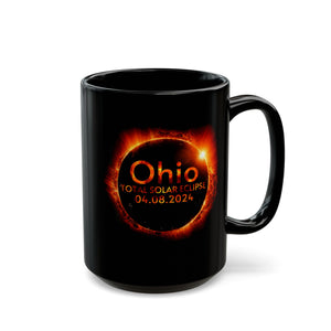 Ohio Solar Eclipse Black Mug (11oz, 15oz)-Phoenix Styles