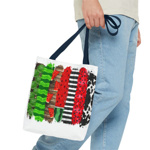 Watermelon Brush Stroke Tote Bag-Phoenix Styles