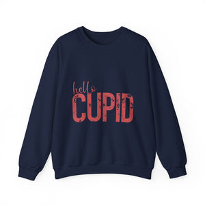 Hello Cupid Pink Valentine's Day Crewneck Sweatshirt-Phoenix Styles