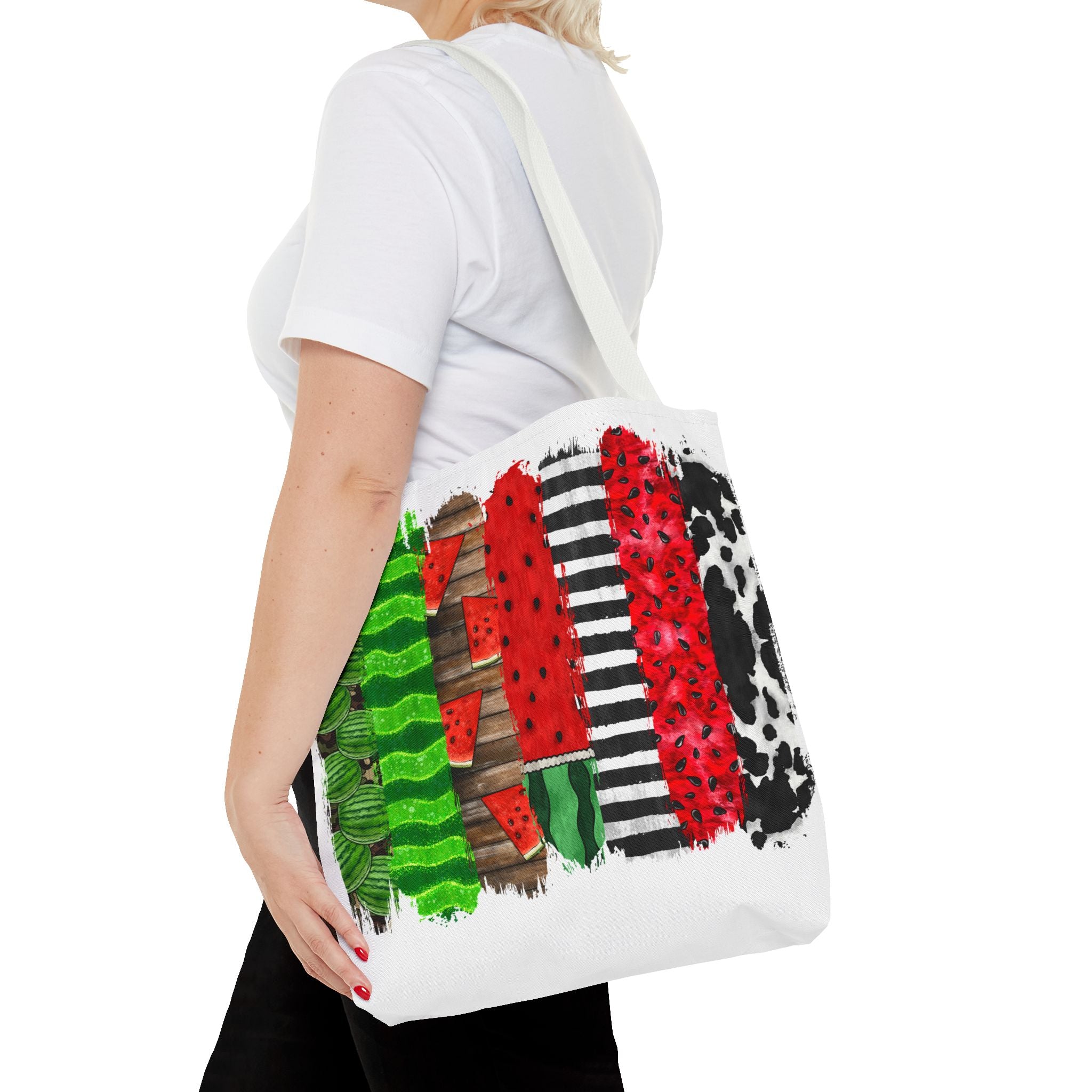 Watermelon Brush Stroke Tote Bag-Phoenix Styles