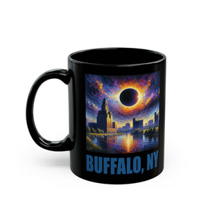 Buffalo NY Solar Eclipse Black Mug (11oz, 15oz)-Phoenix Styles