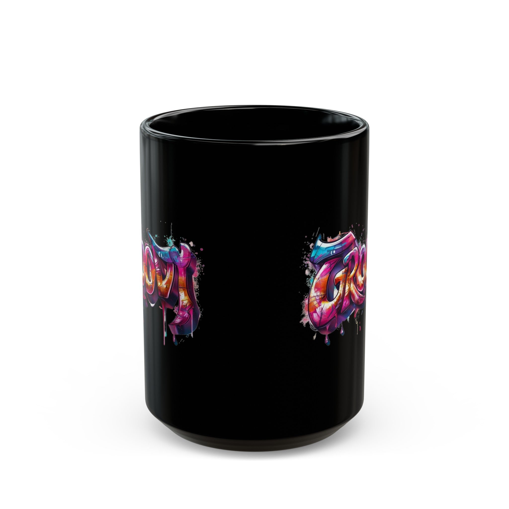 Groovy Black Mug (11oz, 15oz)-Phoenix Styles