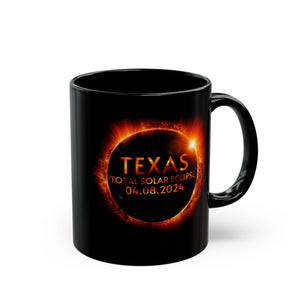 Texas Solar Eclipse Black Mug (11oz, 15oz)-Phoenix Styles