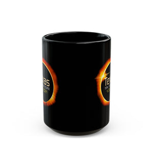 Texas Solar Eclipse Black Mug (11oz, 15oz)-Phoenix Styles