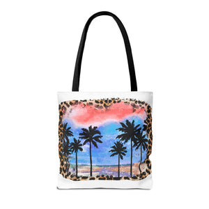 Summer with Leopard Background Tote Bag-Phoenix Styles