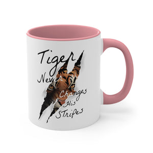 Tiger Never Change His Stripes Accent Coffee Mug, 11oz-Phoenix Styles