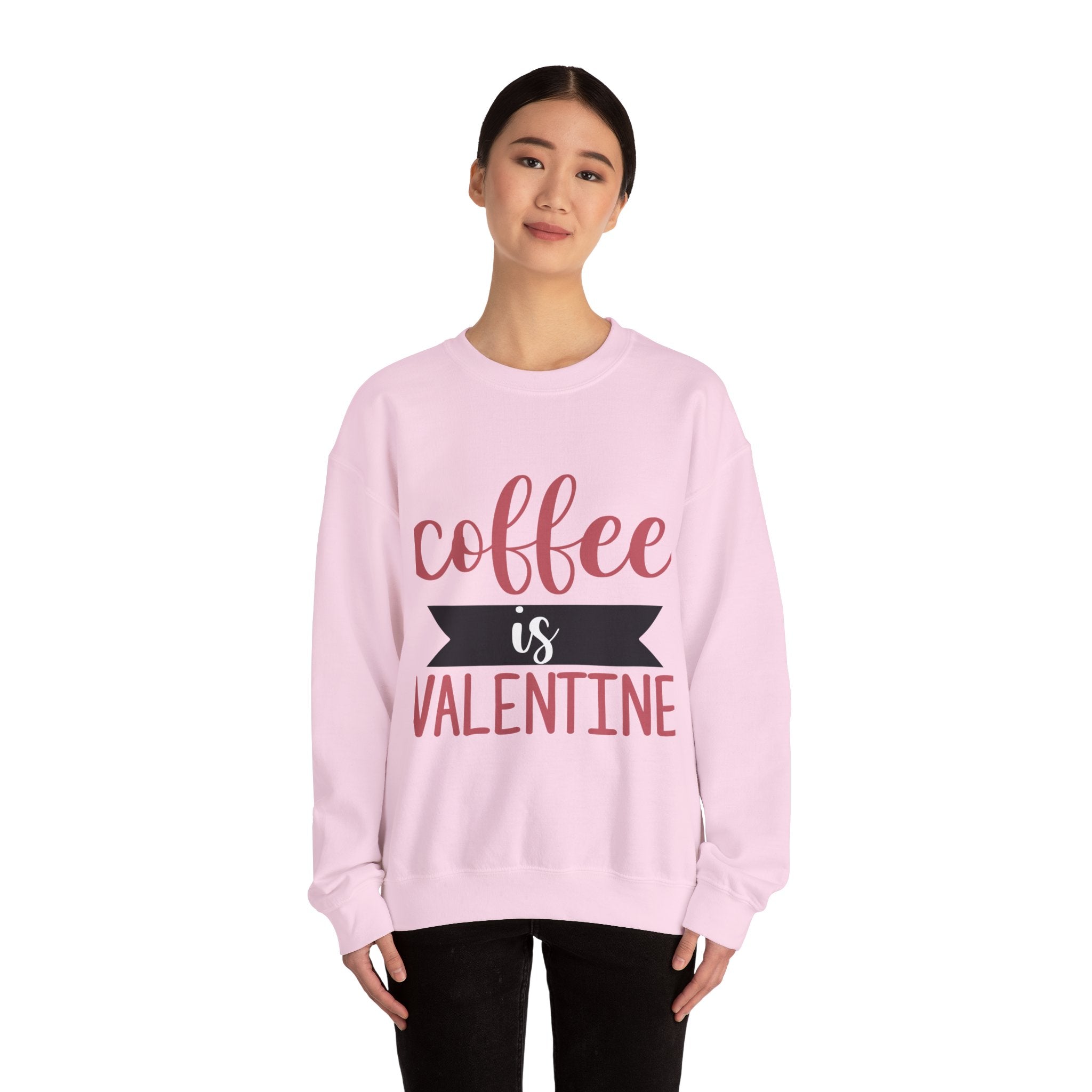 Coffee Is Valentine- Valentine's Day Crewneck Sweatshirt-Phoenix Styles