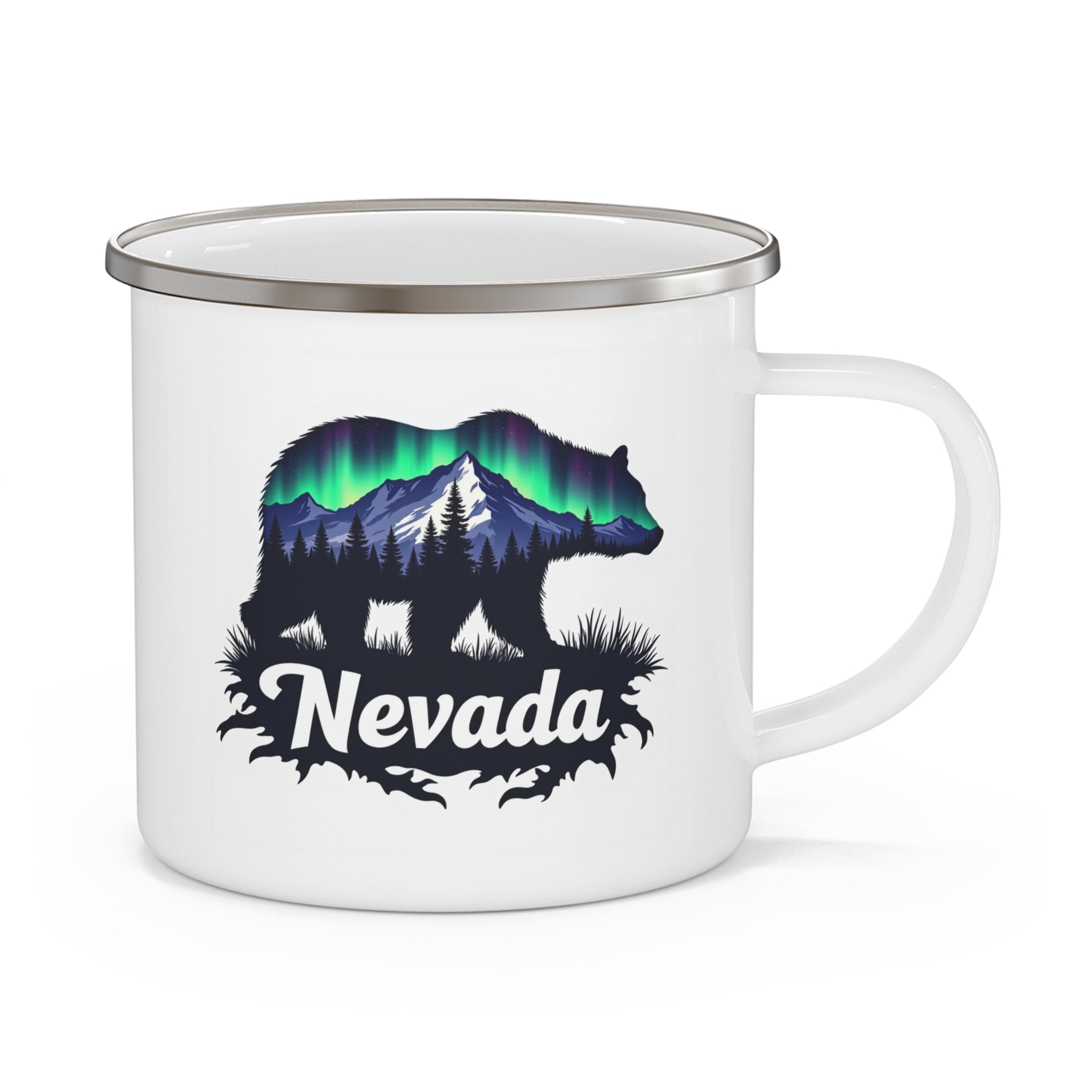 Nevada Bear Enamel Camping Mug – Adventure Essential for Outdoor Lovers