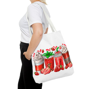 Strawberry Coffee Drink Tote Bag-Phoenix Styles