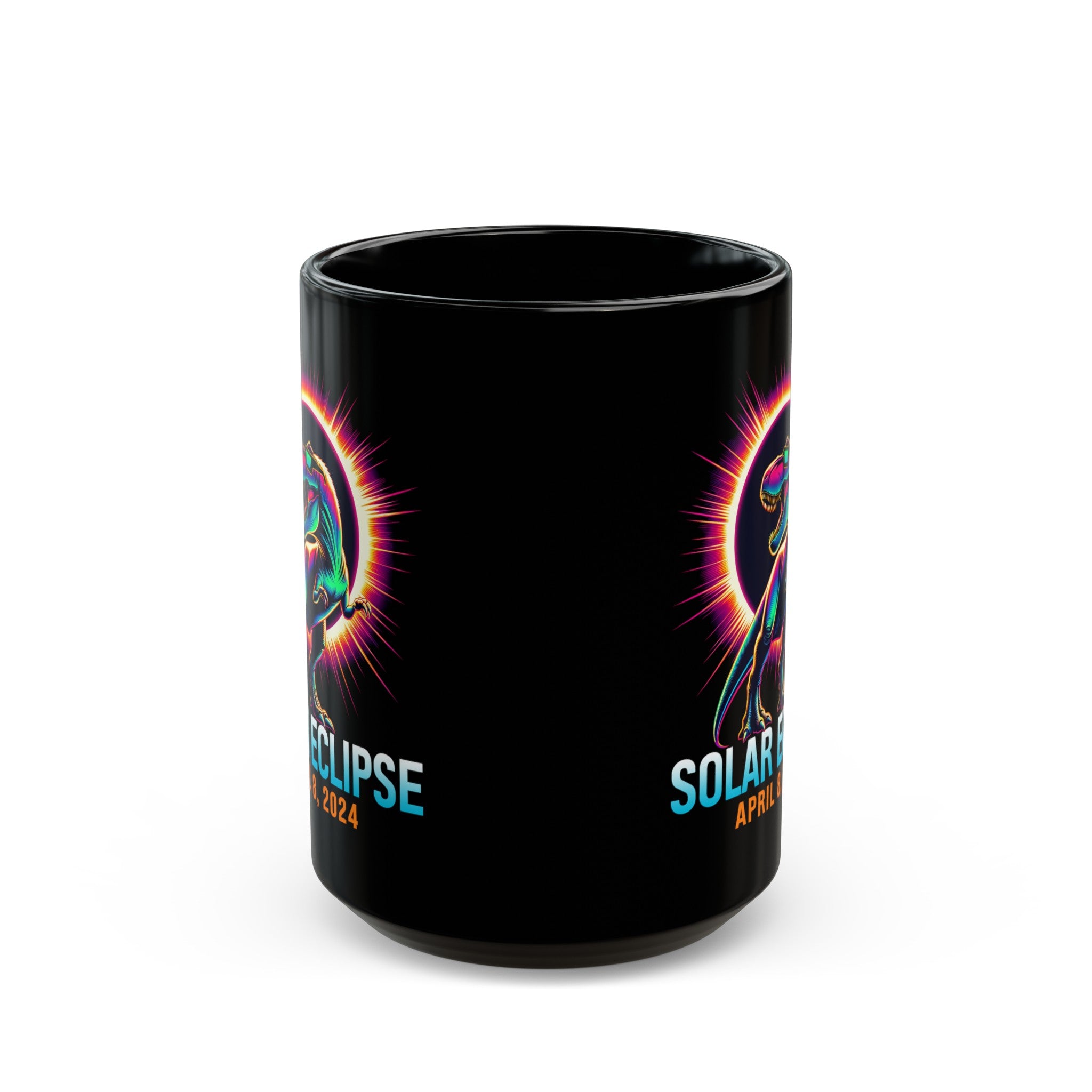 Dino Solar Eclipse Black Mug (11oz, 15oz)-Phoenix Styles