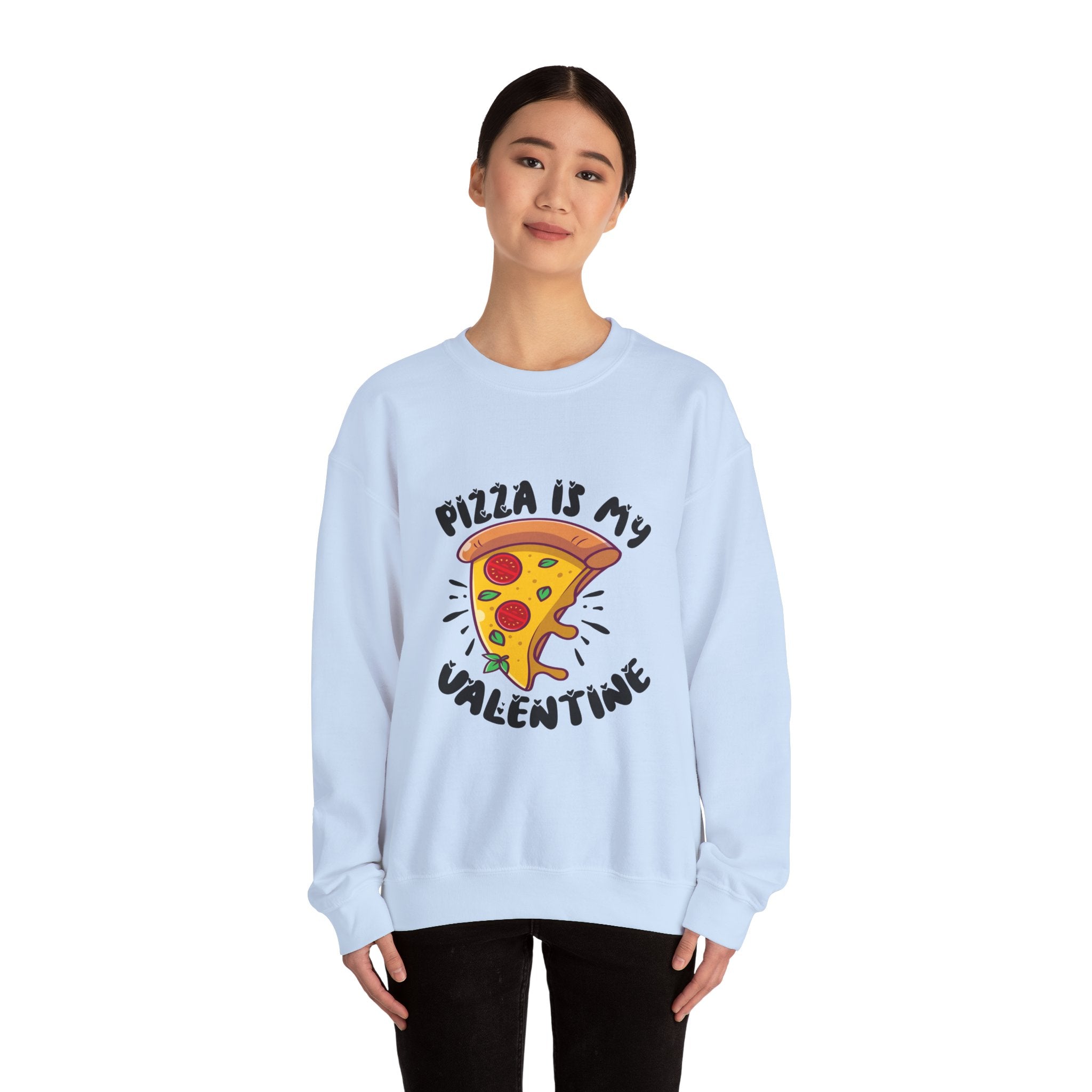 Pizza Is My Love Valentine's Day Crewneck Sweatshirt-Phoenix Styles