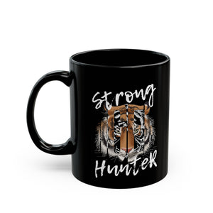 Tiger Strong Hunter Black Mug (11oz, 15oz)-Phoenix Styles