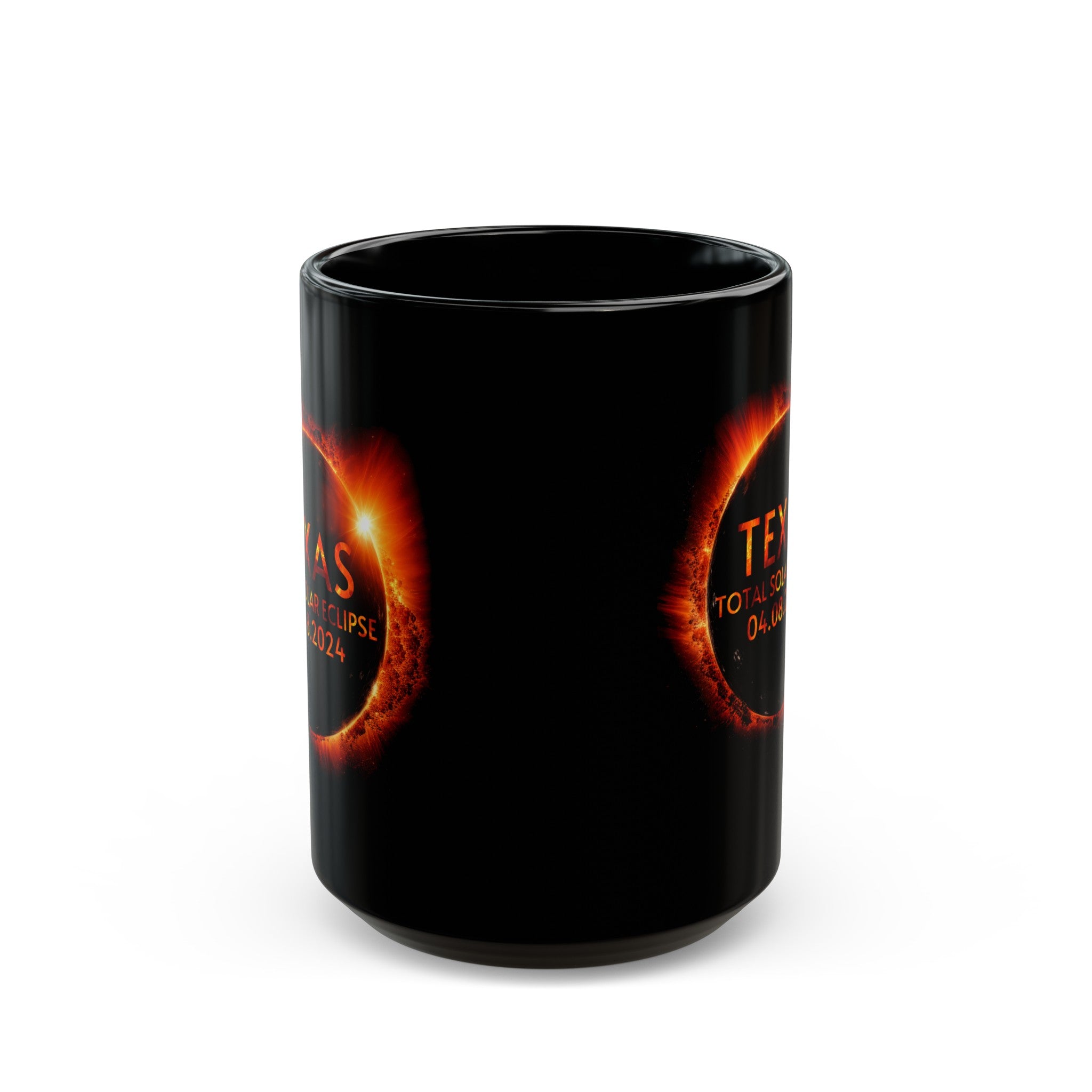 Texas Solar Eclipse Black Mug (11oz, 15oz)-Phoenix Styles