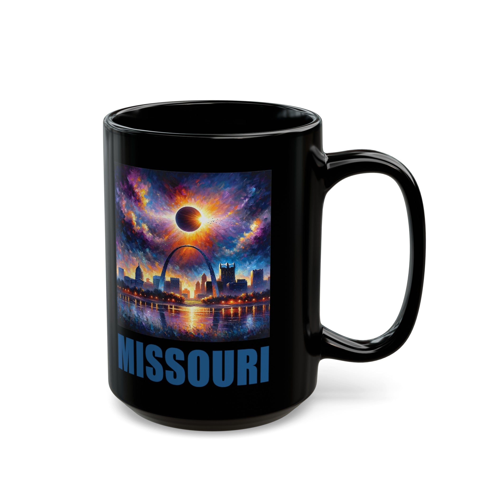 Missouri Solar Eclipse Black Mug (11oz, 15oz)-Phoenix Styles