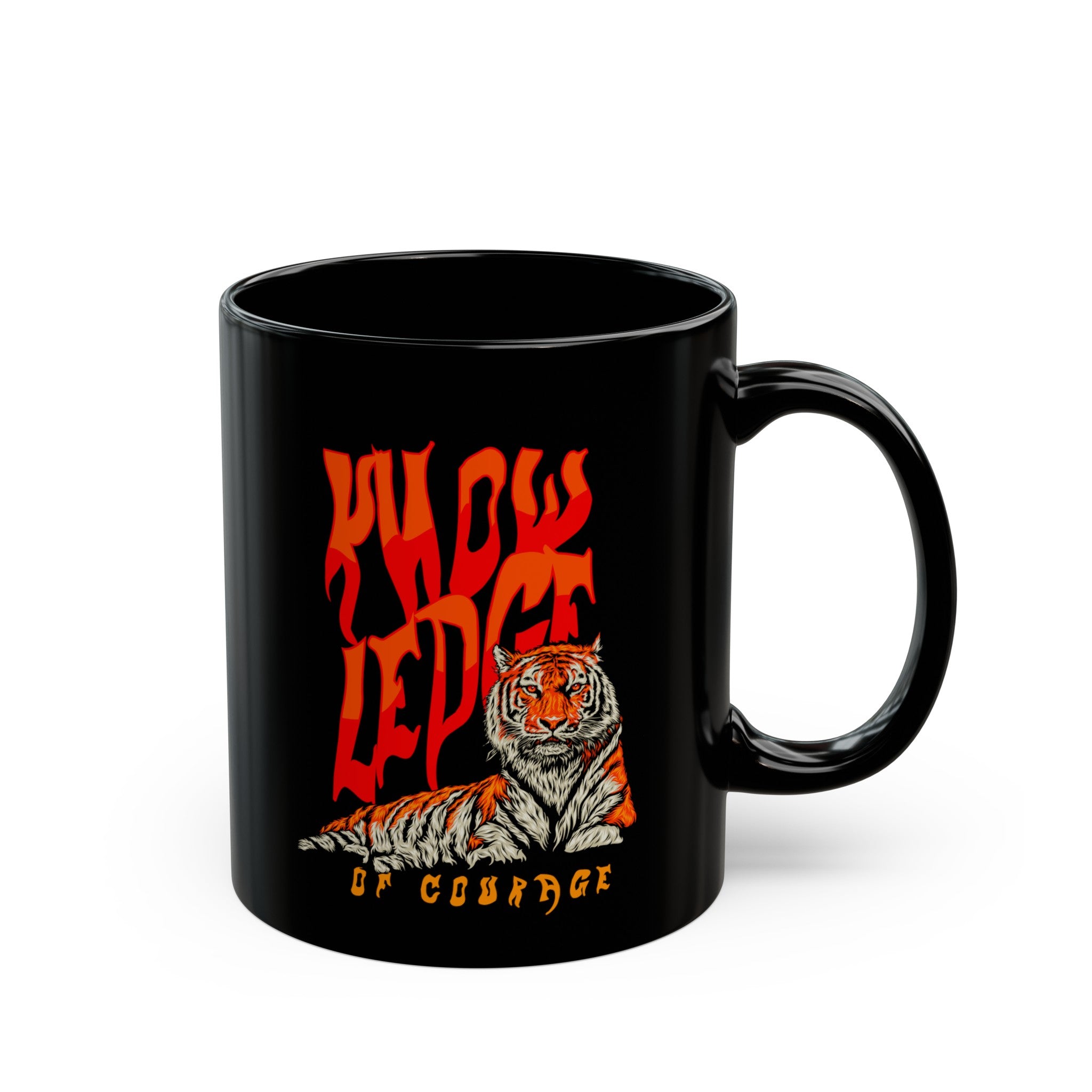 Courages Tiger Black Mug (11oz, 15oz)-Phoenix Styles