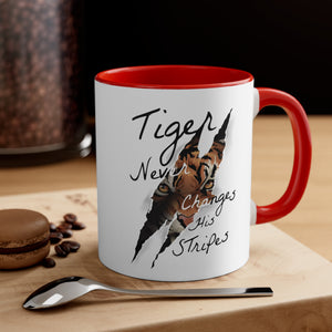 Tiger Never Change His Stripes Accent Coffee Mug, 11oz-Phoenix Styles