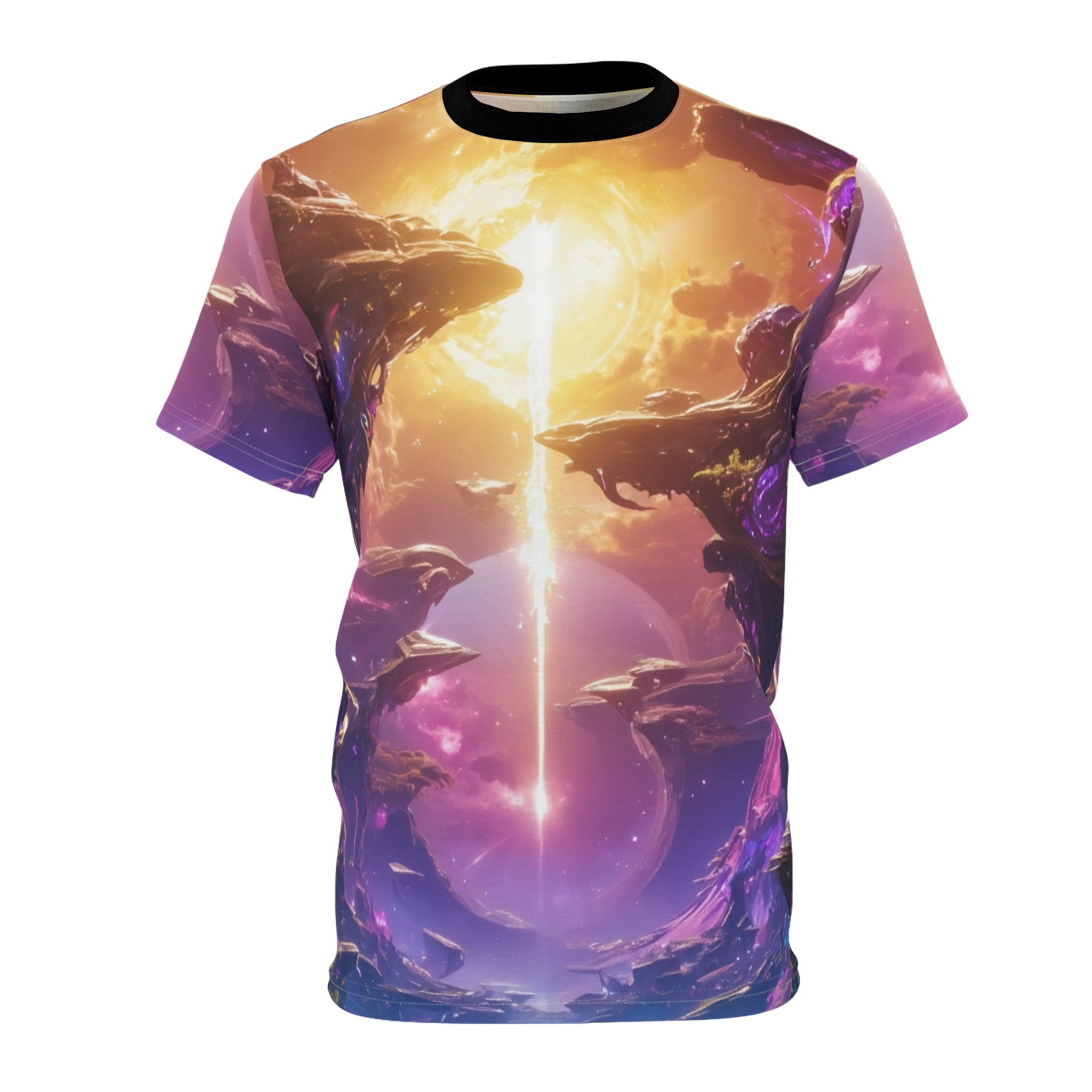 Cosmic Dreamscape Unisex Cut & Sew Tee - Vibrant Galaxy Print T-Shirt for Space Lovers