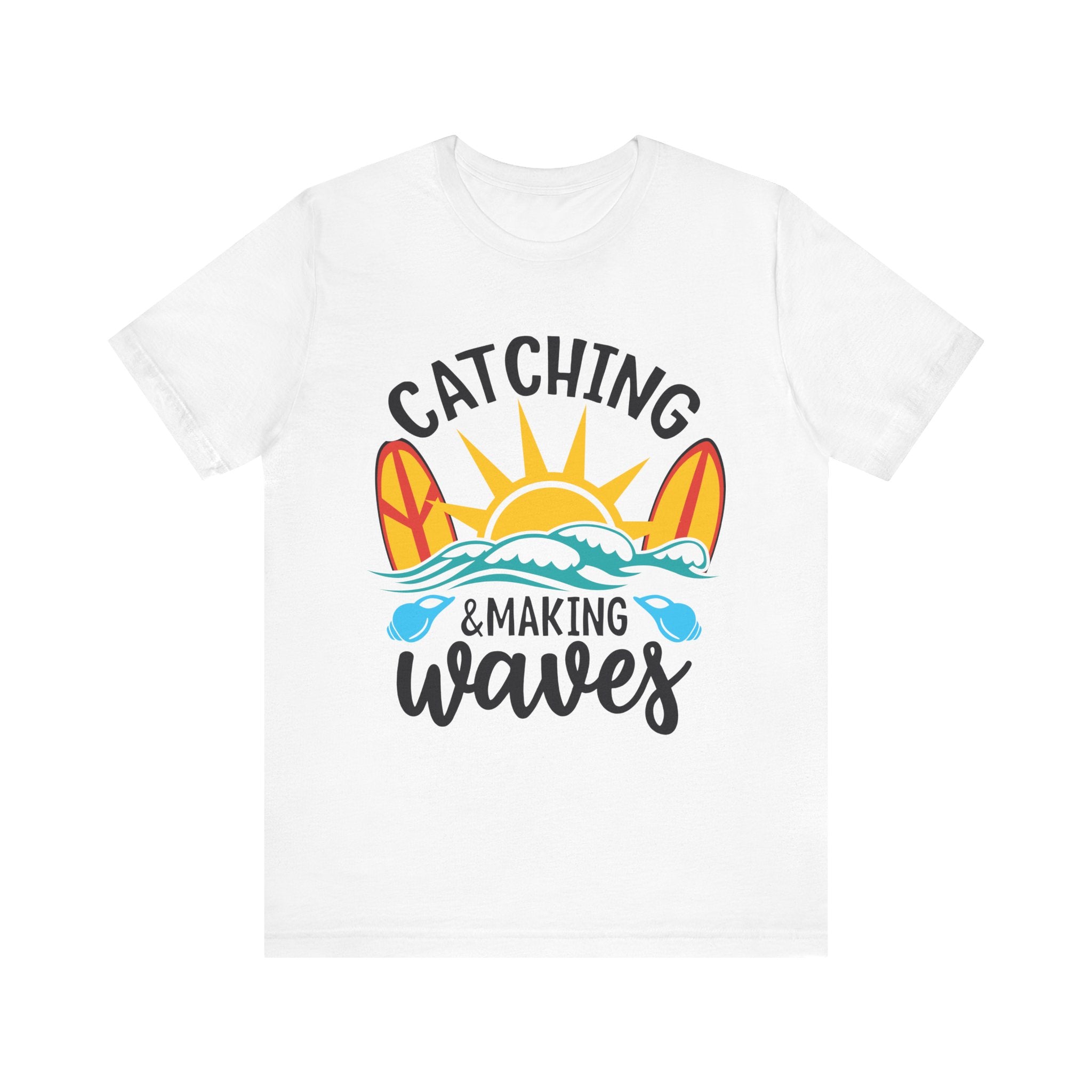 Catching Waves Unisex Jersey Tee - Surfing Summer Shirt