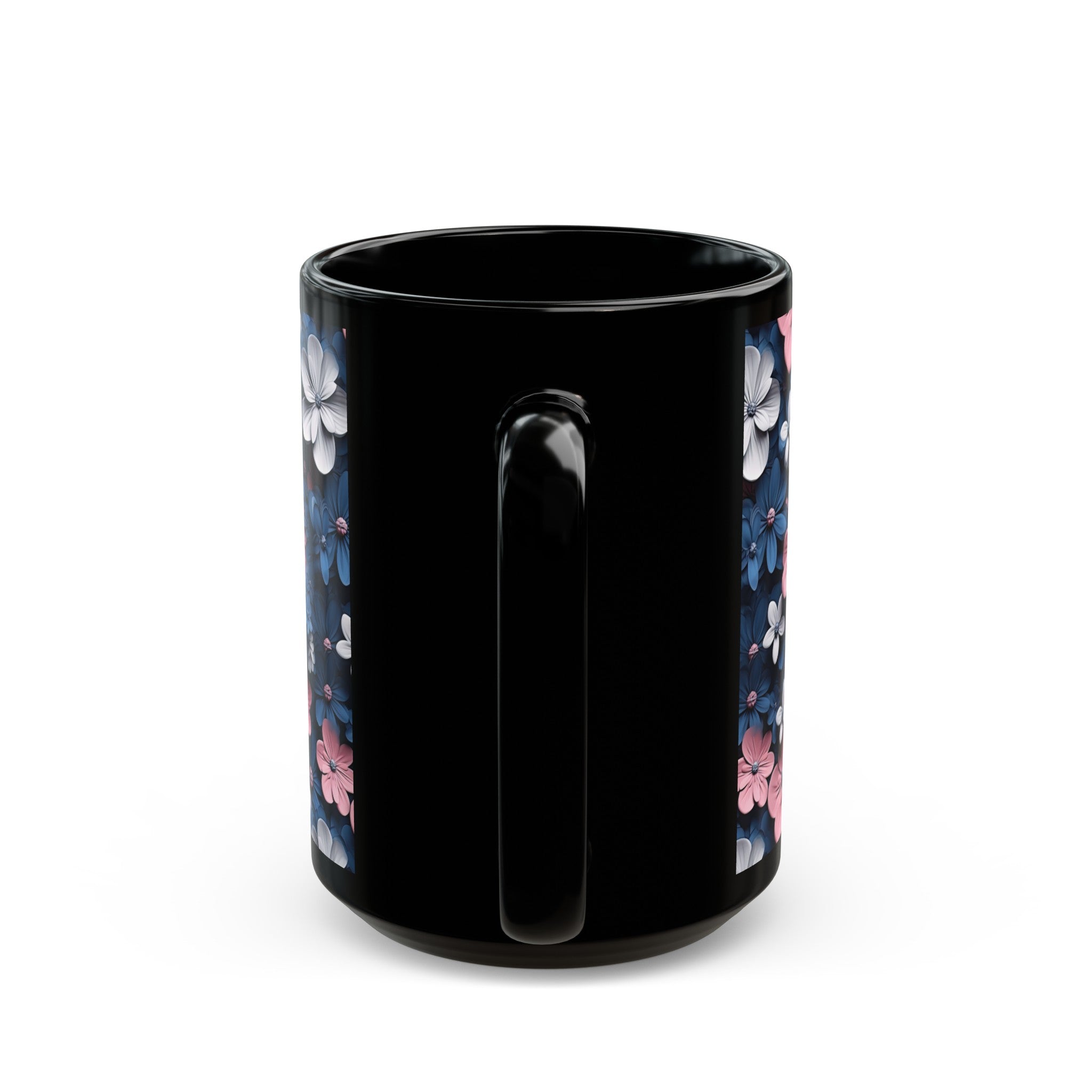 Flower Black Mug (11oz, 15oz)-Phoenix Styles