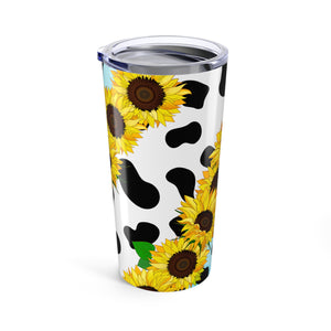 Blue Cow Sunflower Tumbler-Phoenix Styles