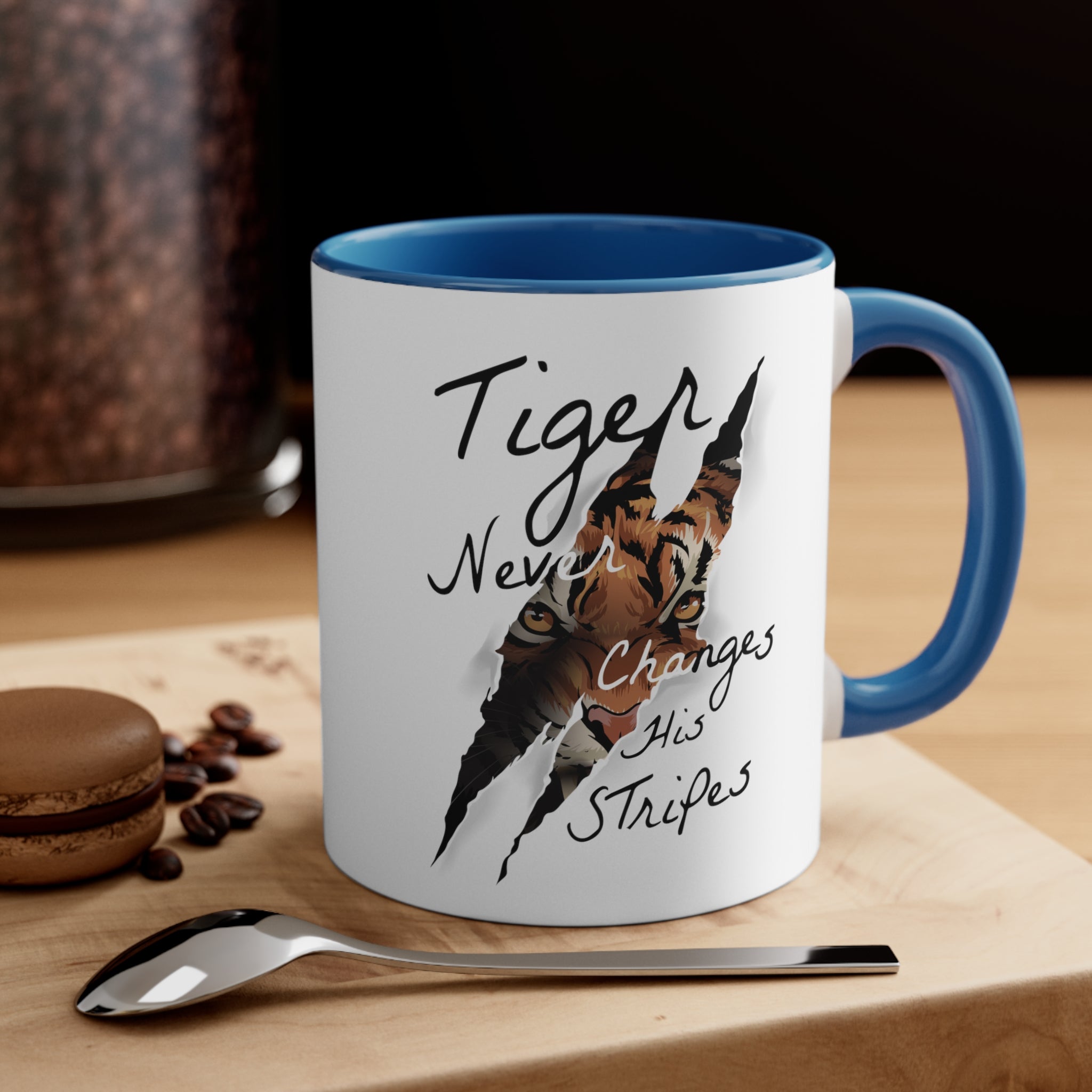 Tiger Never Change His Stripes Accent Coffee Mug, 11oz-Phoenix Styles