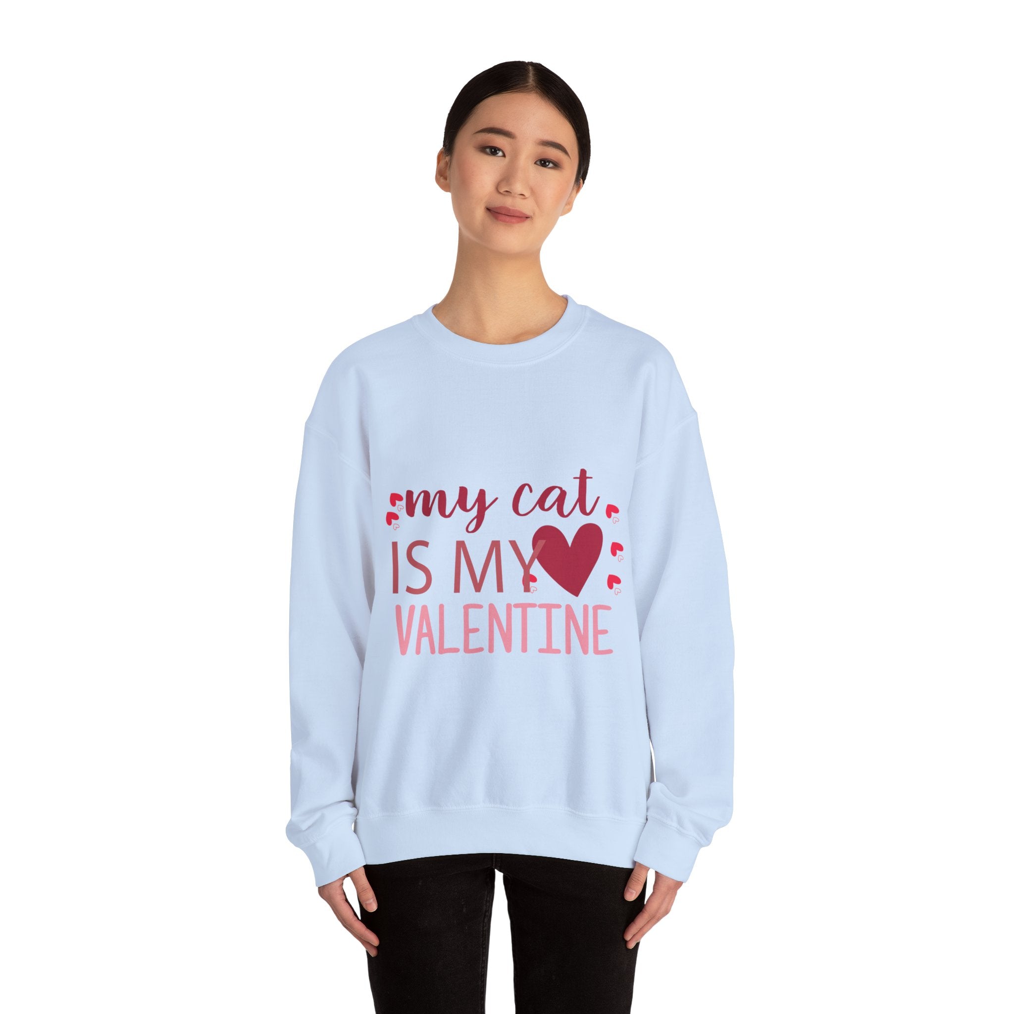 My Cat Is My Valentine Crewneck Sweatshirt-Phoenix Styles