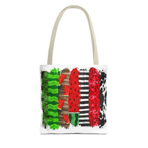 Watermelon Brush Stroke Tote Bag-Phoenix Styles