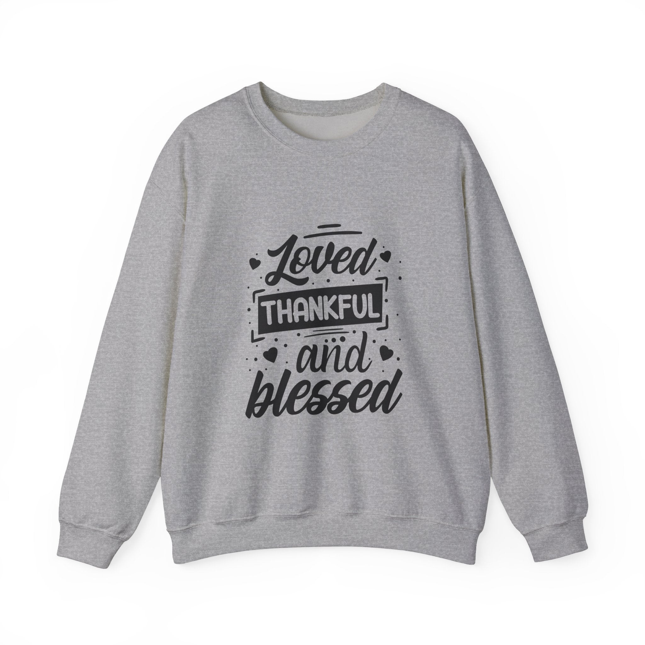 Loved Thankful and Blessed-Valentine's Day Crewneck Sweatshirt-Phoenix Styles