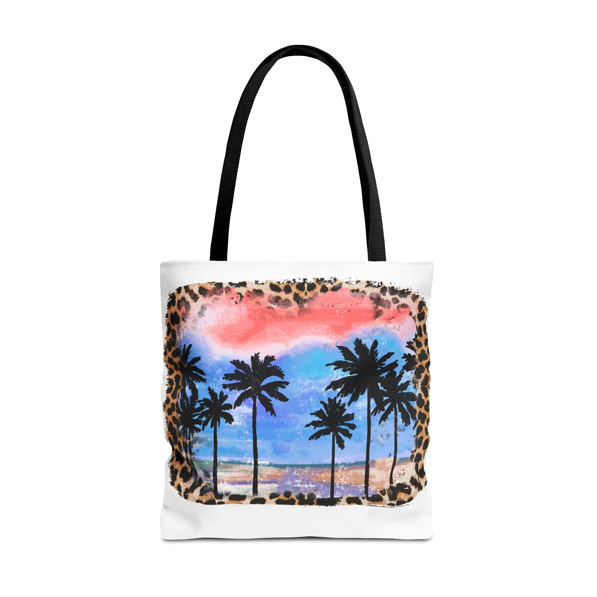 Summer with Leopard Background Tote Bag-Phoenix Styles