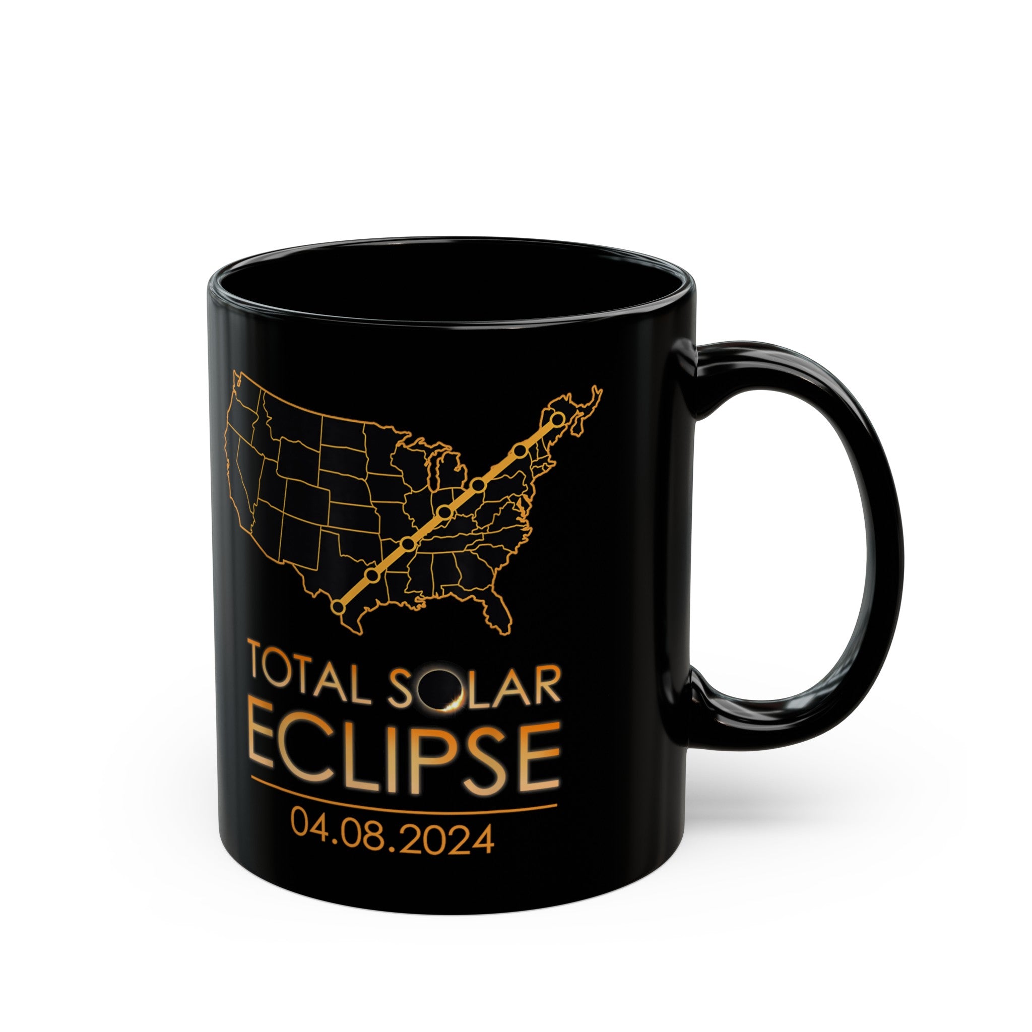 Total Solar Eclipse Black Mug (11oz, 15oz)-Phoenix Styles