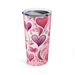 Pink Hearts Valentine's Day Tumbler-Phoenix Styles