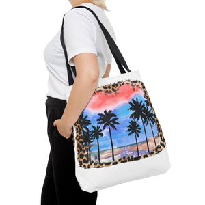 Summer with Leopard Background Tote Bag-Phoenix Styles