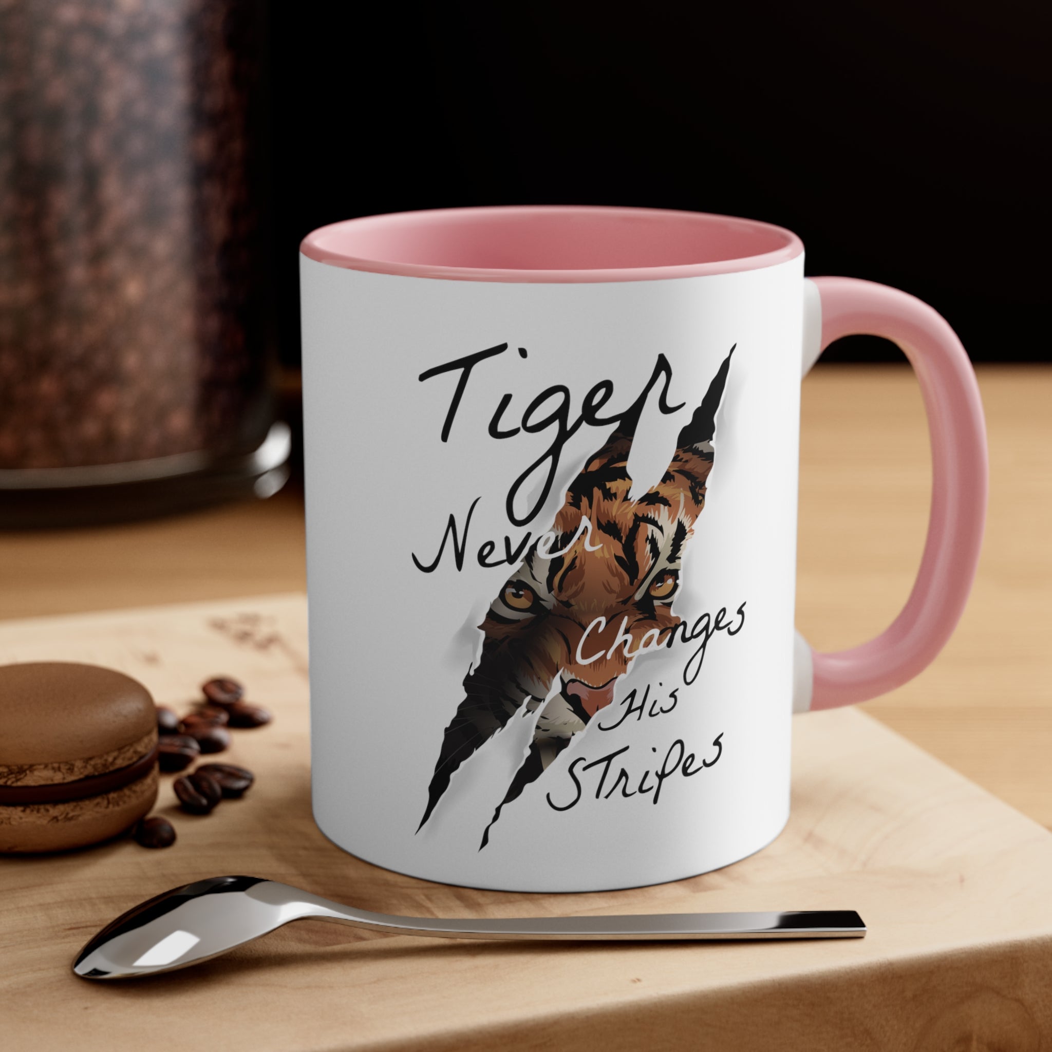 Tiger Never Change His Stripes Accent Coffee Mug, 11oz-Phoenix Styles