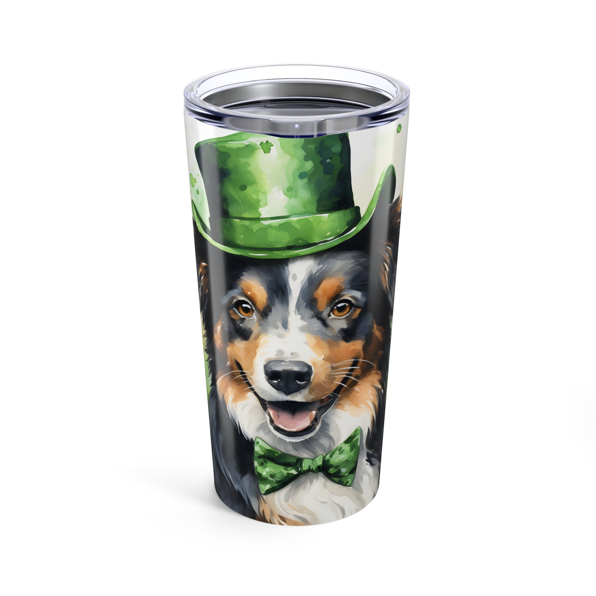 Australian Shepherd- St. Patrick's Day Dog Tumbler with Green Theme