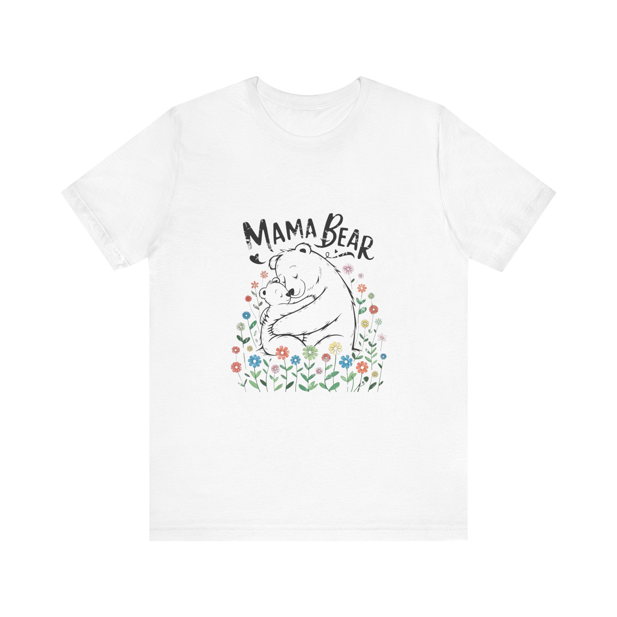 Mama Bear Unisex Short Sleeve Tee - Cute Floral Graphic Shirt for Mothers