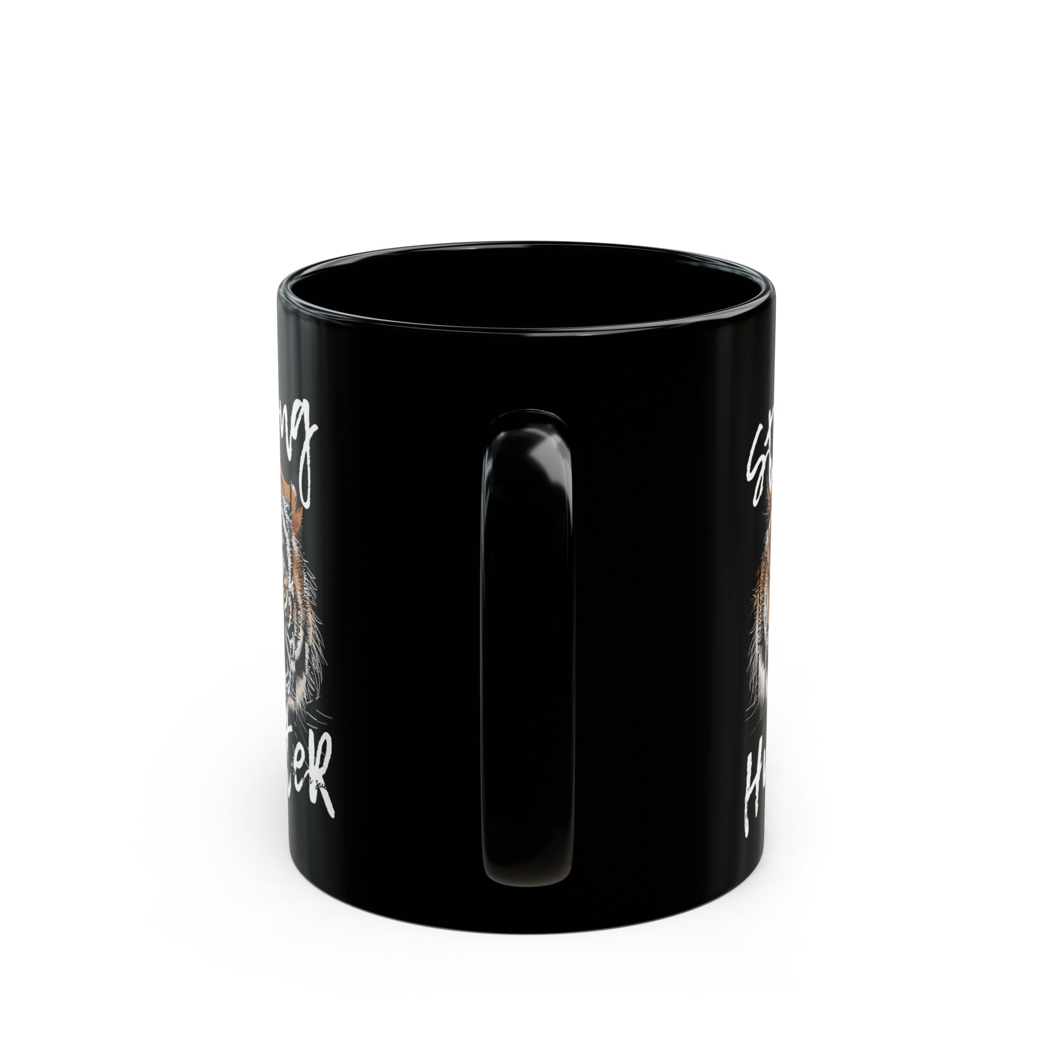 Tiger Strong Hunter Black Mug (11oz, 15oz)-Phoenix Styles