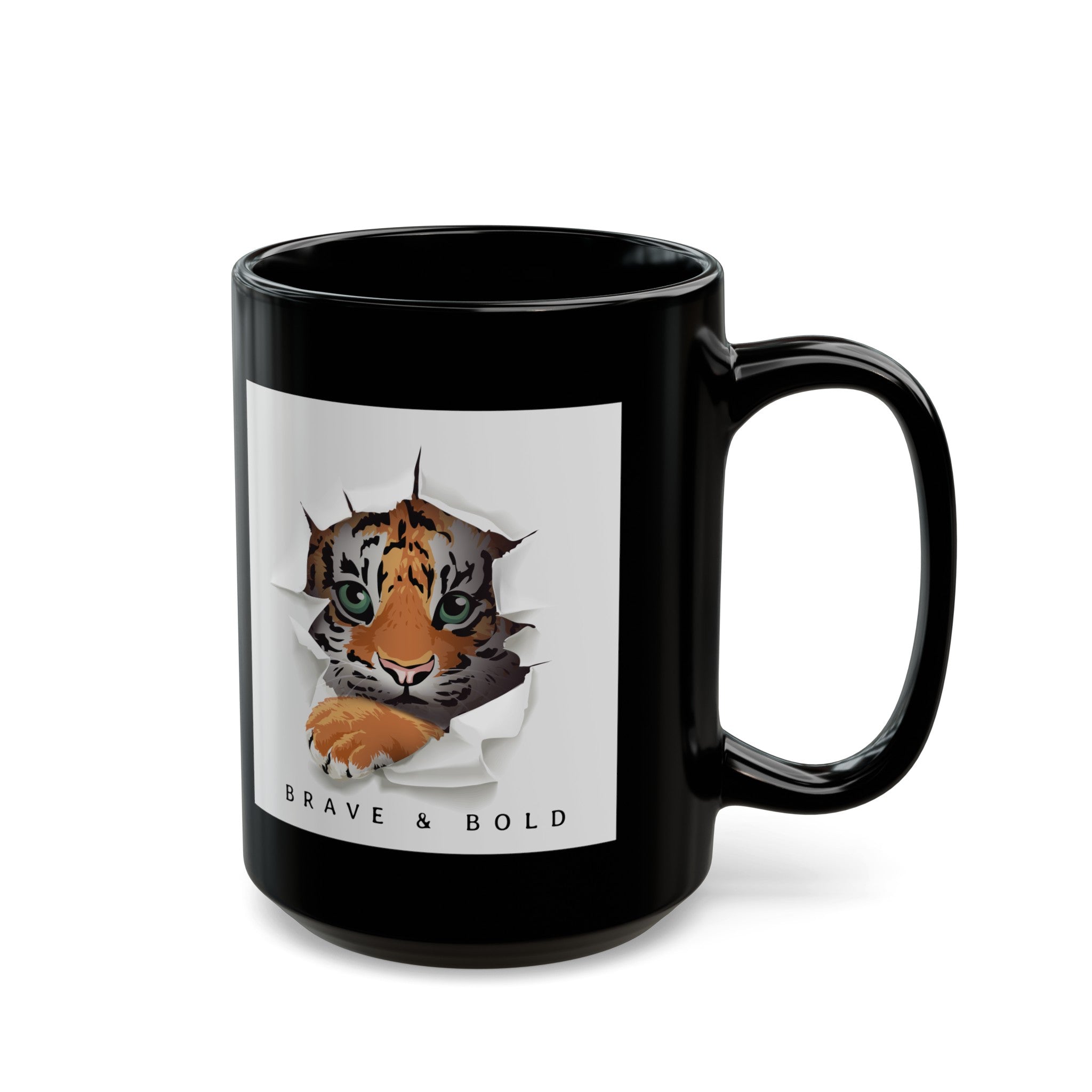 Brave and Bold Black Mug (11oz, 15oz)-Phoenix Styles