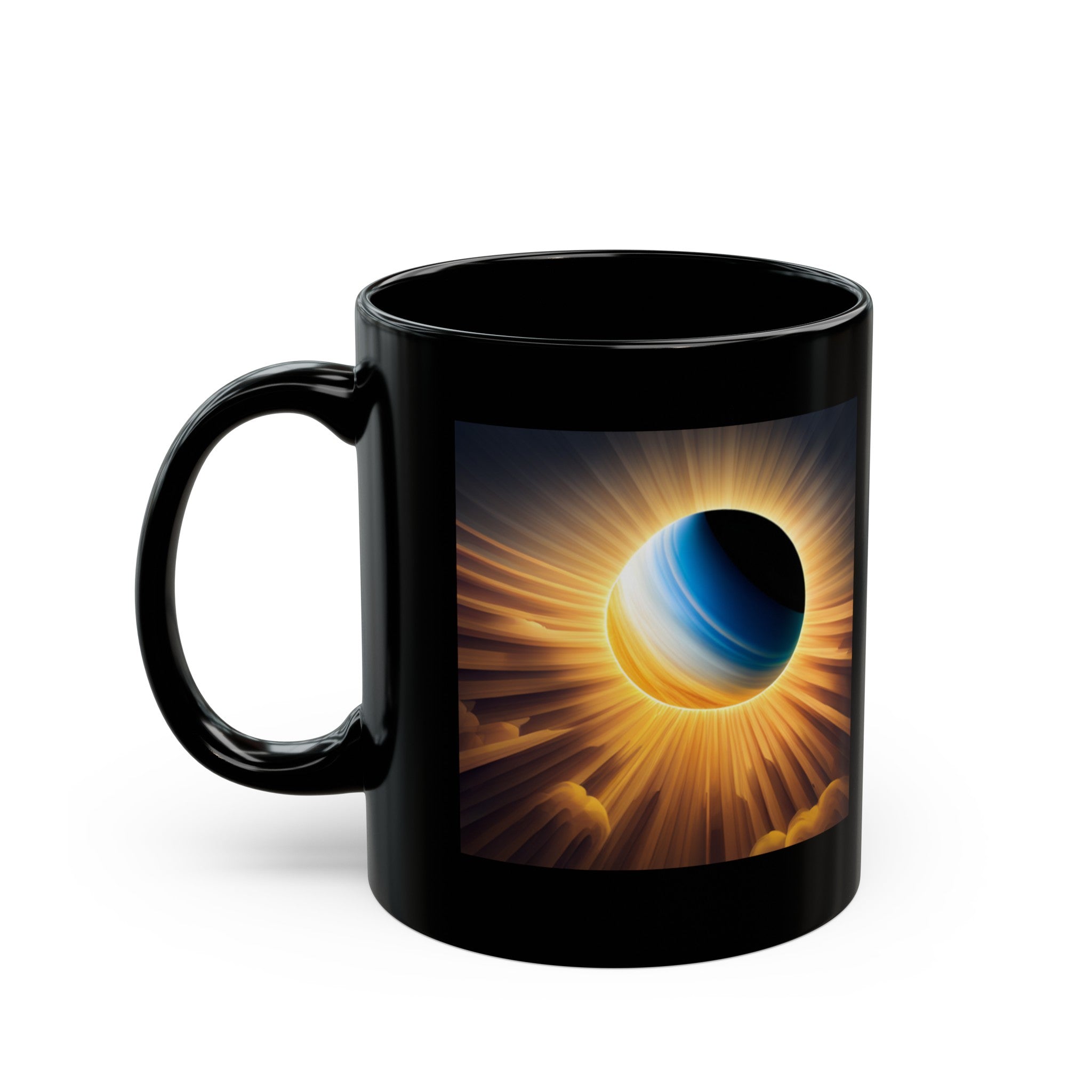 3D Art Solar Eclipse Black Mug (11oz, 15oz)-Phoenix Styles