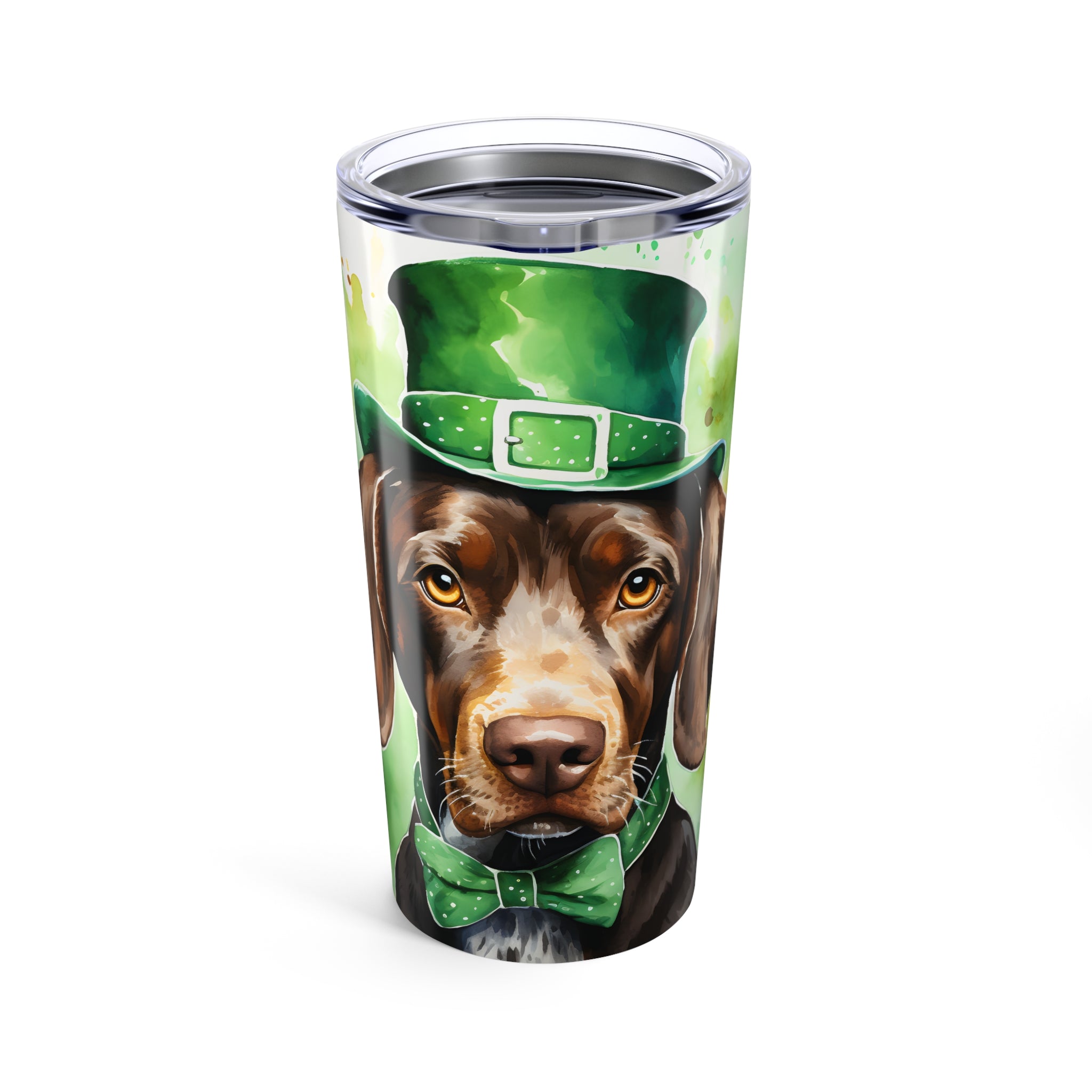 German Shorthaired Pointer- St. Patrick's Day Dog Tumbler with Green Theme