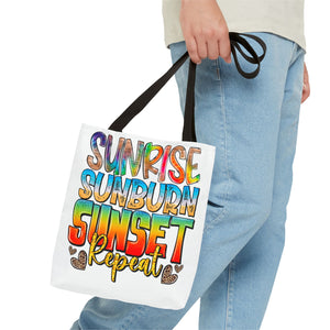 Sunrise Sunburn Sunset Repeat Tote Bag-Phoenix Styles