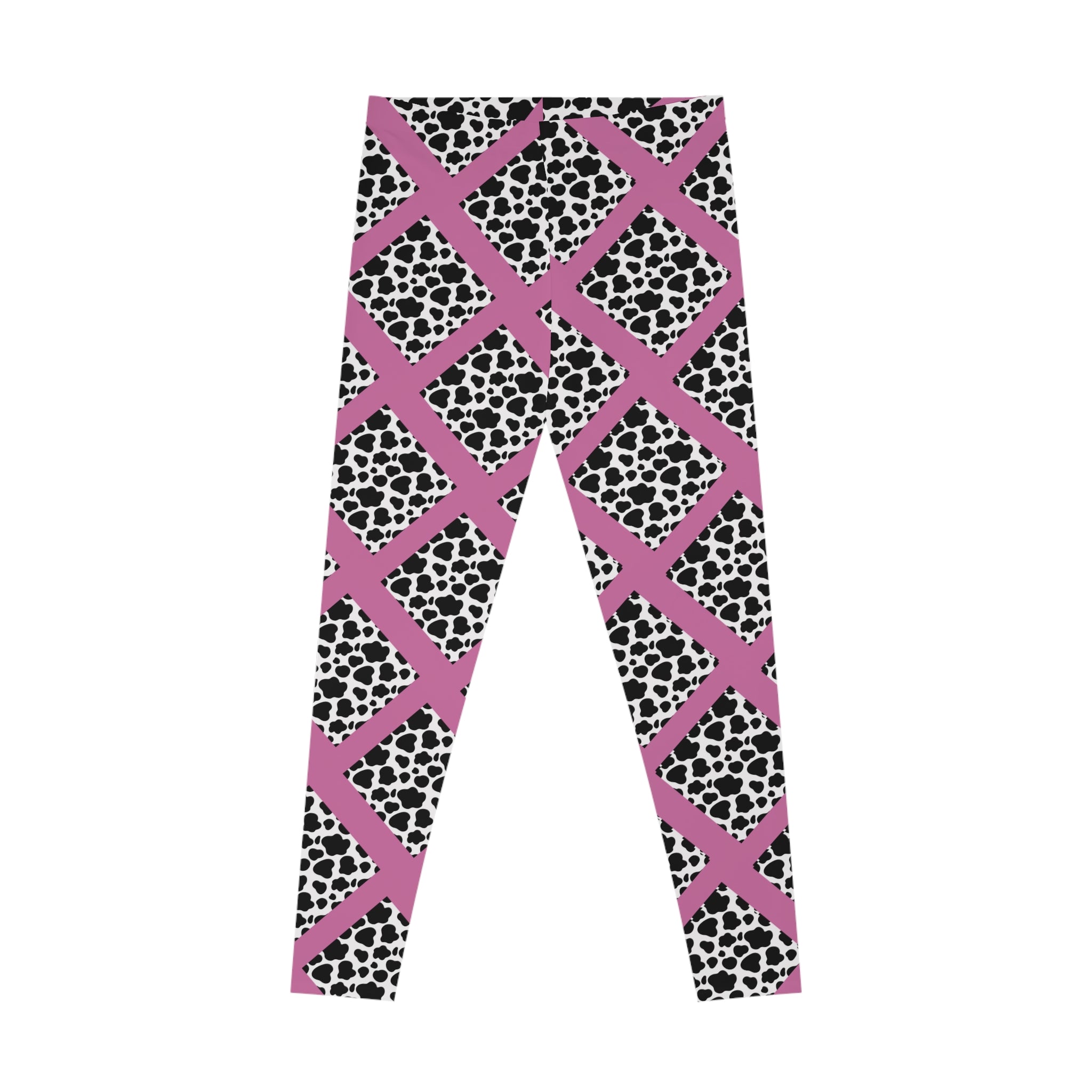 Jungle Beat Light Pink Cow Print Leggings