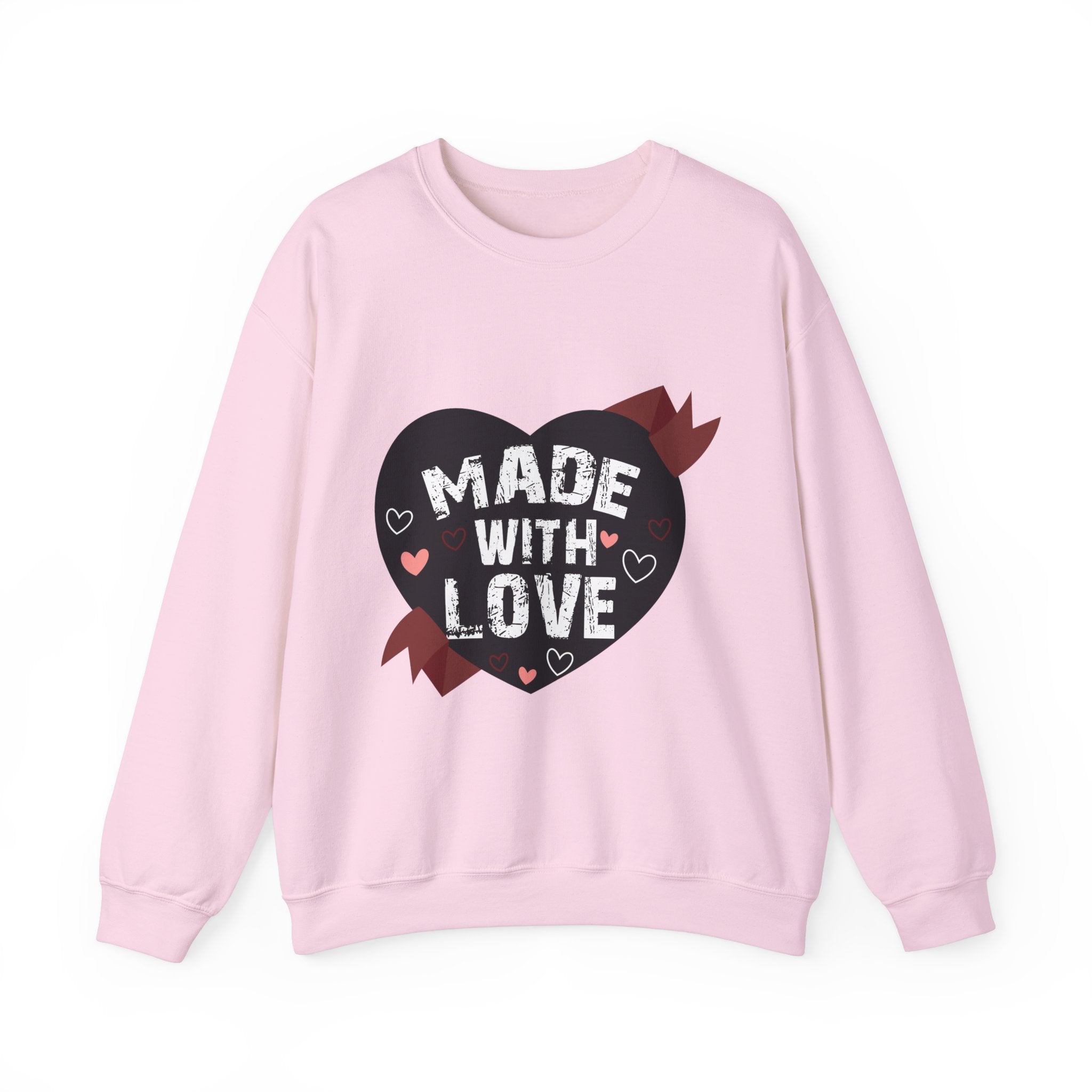 Made With Love Valentine's Day Crewneck Sweatshirt-Phoenix Styles