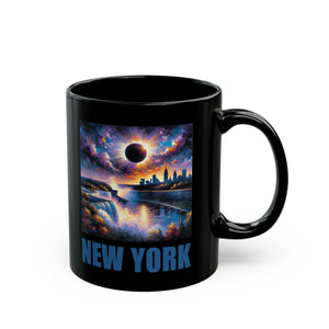 New York Solar Eclipse Black Mug (11oz, 15oz)-Phoenix Styles